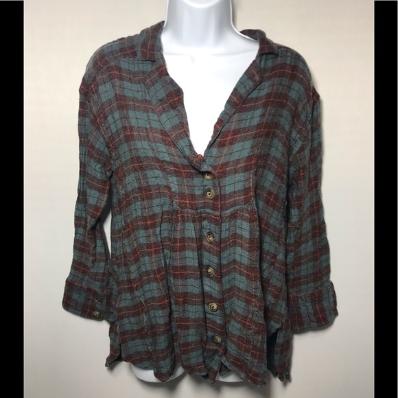Free People Tops - Free People Flannel Size Medium